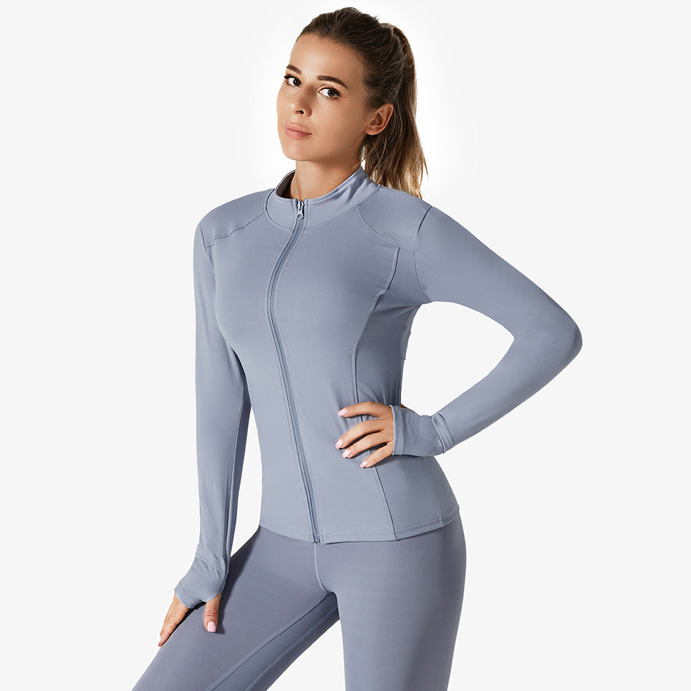 Summer Sportswear, High Waist Skinny Yoga Jacket - Breathable Long Sleeve Running Fitness Clothing