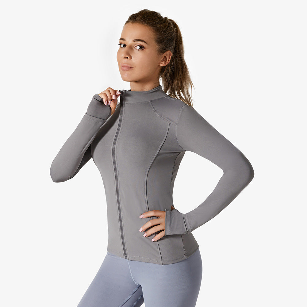 Summer Sportswear, High Waist Skinny Yoga Jacket - Breathable Long Sleeve Running Fitness Clothing
