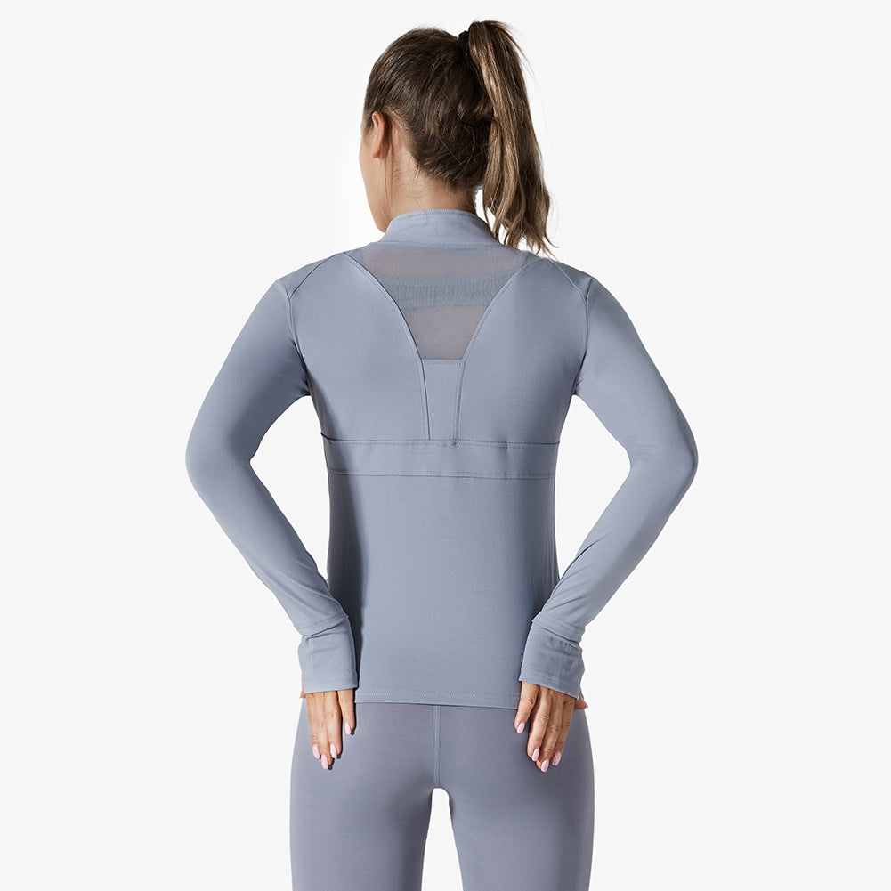 Summer Sportswear, High Waist Skinny Yoga Jacket - Breathable Long Sleeve Running Fitness Clothing