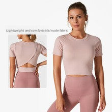 2025 Summer Women’s Two-Tone Yoga Crop Top - High Neck Quick-Dry Outdoor Fitness Activewear