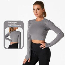 2025 Summer Women’s Two-Tone Yoga Crop Top - High Neck Quick-Dry Outdoor Fitness Activewear