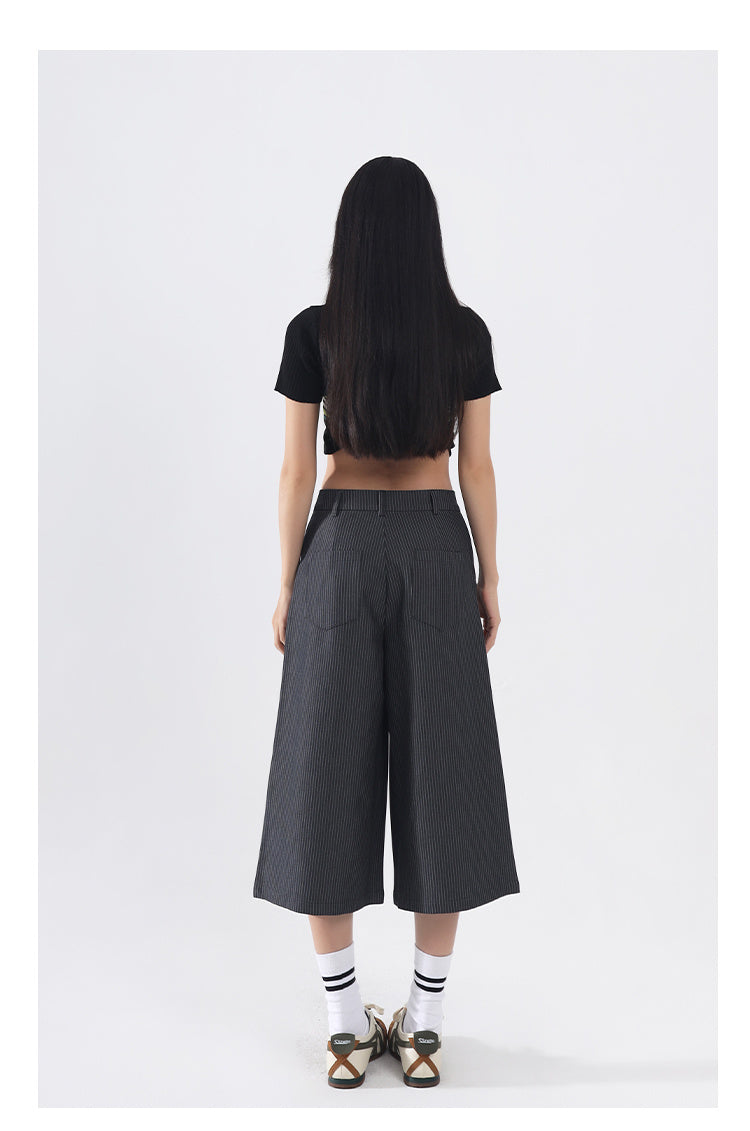 Spring And Summer Straight Striped Pants For Women