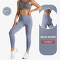New outdoor dry slim women long-sleeved sweat-absorbing sunscreen jacket high waist elastic pants fitness sports yoga suit set