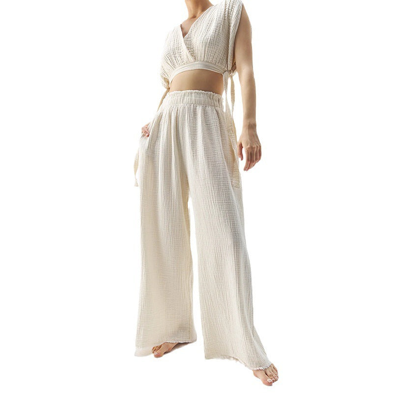 Double-layer Gauze Casual Mopping Pants Women