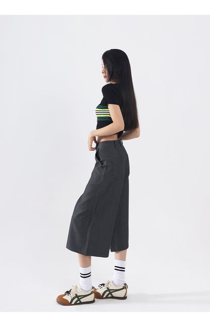 Spring And Summer Straight Striped Pants For Women