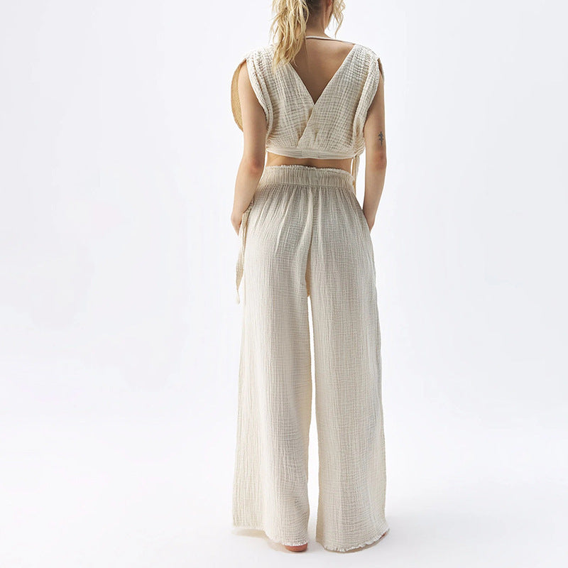 Double-layer Gauze Casual Mopping Pants Women
