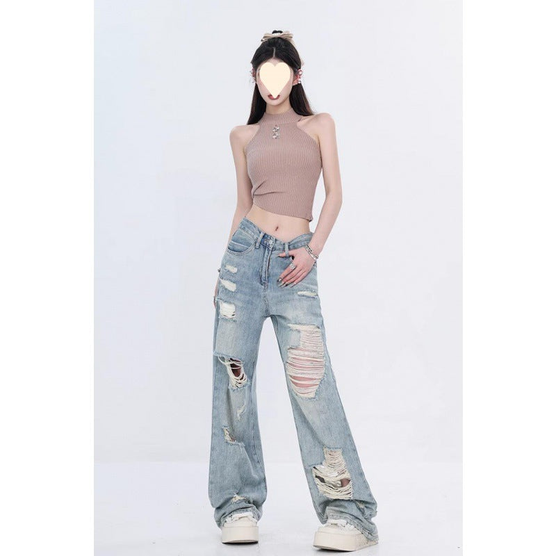 Fashion Straight Loose Slimming Wide-leg Pants For Women