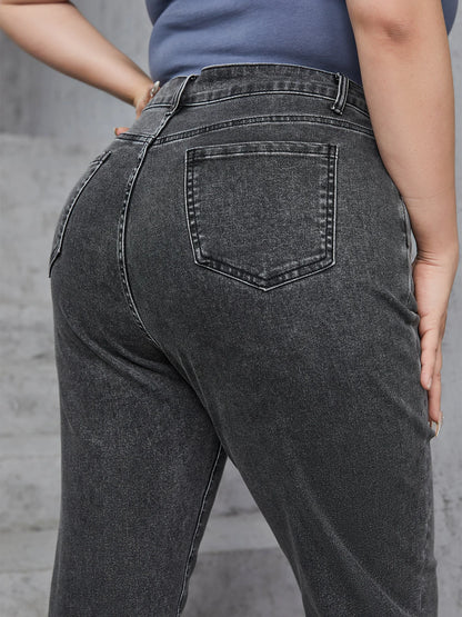 China Manufacturer's Oversize Black High Waist Straight Soft Loose Simple Denim Jeans Pants for Women Summer Washable Solid
