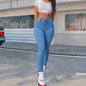 China Factory Wholesale All-Season Vintage Lady Skinny Pant High Stretch Light Blue Denim Pencil Pants Long Elastic Legging