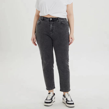 China Manufacturer's Oversize Black High Waist Straight Soft Loose Simple Denim Jeans Pants for Women Summer Washable Solid