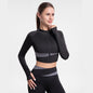 2025 Summer Women’s Two-Tone Yoga Crop Top - High Neck Quick-Dry Outdoor Fitness Activewear