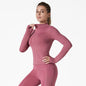 New outdoor dry slim women long-sleeved sweat-absorbing sunscreen jacket high waist elastic pants fitness sports yoga suit set