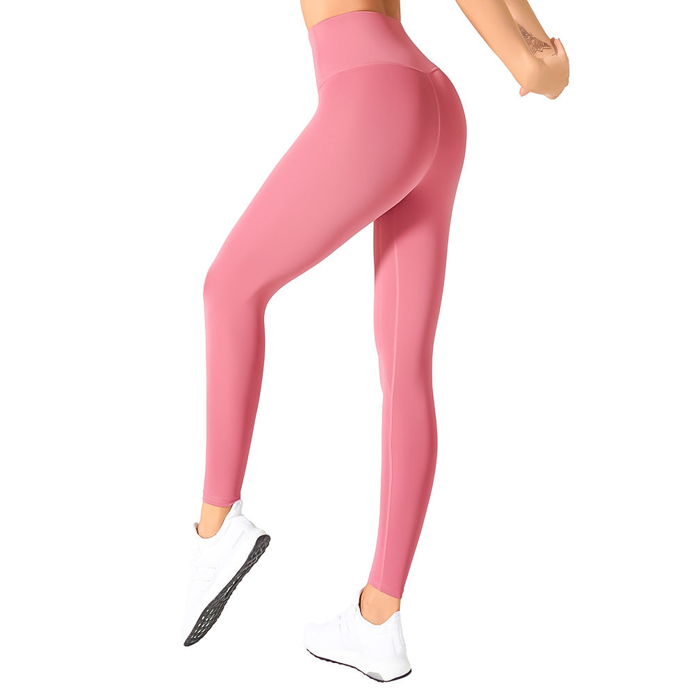 Seamless Nude Feel High Waist Peach Yoga Pants High Elasticity Butt Lifting Tight Breathable Quick Dry Running Workout Leggings