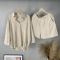 Vintage Plus Size 2-Piece Cotton-Linen Shirt Dress & High-Waisted Wide-Leg Shorts Summer Casual Outfit
