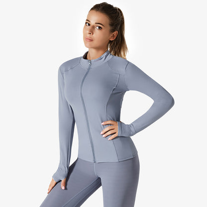 Summer Sportswear, High Waist Skinny Yoga Jacket - Breathable Long Sleeve Running Fitness Clothing