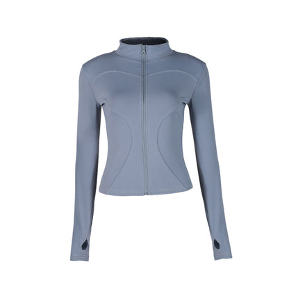 New outdoor dry slim women long-sleeved sweat-absorbing sunscreen jacket high waist elastic pants fitness sports yoga suit set