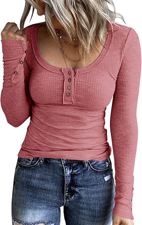 Women’s Knotted Button Cardigan Tunic - Fall 2025 V-Neck Long Sleeve T-Shirt Top | Casual Everyday Wear for Autumn Fashion
