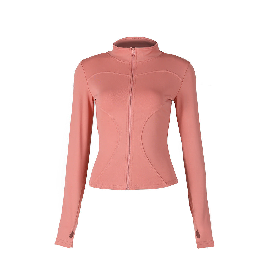 Autumn Winter Workout Quick Dry Sun Protection Women's Tight Yoga Jacket High Elasticity Breathable for Running Fitness