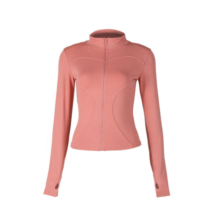 Autumn Winter Workout Quick Dry Sun Protection Women's Tight Yoga Jacket High Elasticity Breathable for Running Fitness