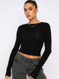 women's 2025 Y2K Vacuum (Absorb) Long Sleeve Knit Crop Top Dress: Perfect for Casual and Outdoor Activities