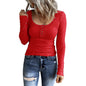 Women’s Knotted Button Cardigan Tunic - Fall 2025 V-Neck Long Sleeve T-Shirt Top | Casual Everyday Wear for Autumn Fashion