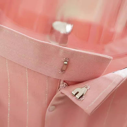 Rhinestone Strip Domineering Exaggerated Style Crisp Neutral Shorts Hot Pants Women