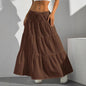 White Skirt Lace-up Large Swing Skirt Loose Long Dress