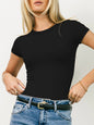 2025Y2K Spice Girl style new European and American cross-border slim-fit t-shirt, tight short-sleeved women's top crew neck