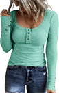Women’s Knotted Button Cardigan Tunic - Fall 2025 V-Neck Long Sleeve T-Shirt Top | Casual Everyday Wear for Autumn Fashion