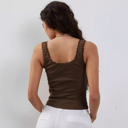 European and American women's clothing Spice Girls suspender vest new lace pure desire wind top bottoming knitted sweater fashion