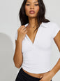 2025 spring and summer new European and American POLO collar button short sleeve tight sports waist versatile top fashionable and loose, leading the trend!