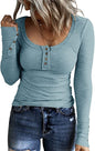 Women’s Knotted Button Cardigan Tunic - Fall 2025 V-Neck Long Sleeve T-Shirt Top | Casual Everyday Wear for Autumn Fashion