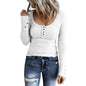 Women’s Knotted Button Cardigan Tunic - Fall 2025 V-Neck Long Sleeve T-Shirt Top | Casual Everyday Wear for Autumn Fashion