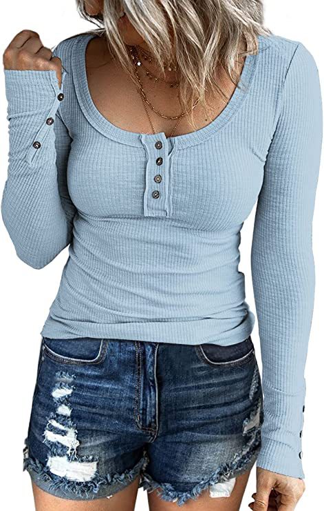 Women’s Knotted Button Cardigan Tunic - Fall 2025 V-Neck Long Sleeve T-Shirt Top | Casual Everyday Wear for Autumn Fashion