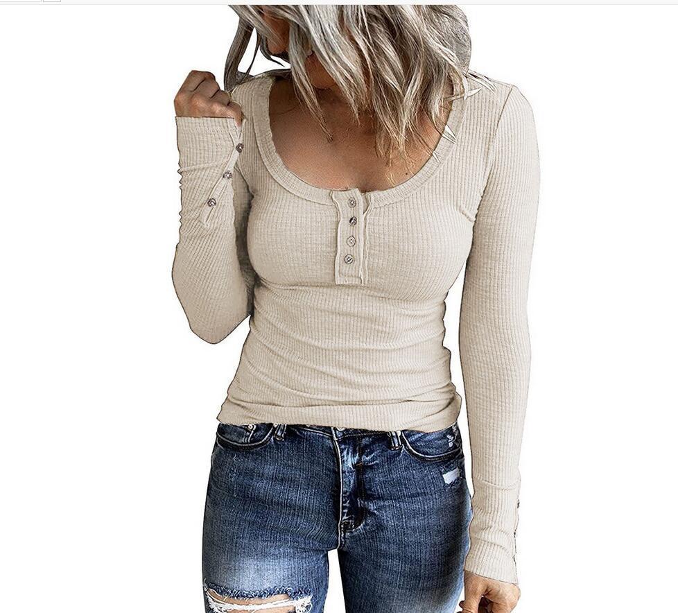 Women’s Knotted Button Cardigan Tunic - Fall 2025 V-Neck Long Sleeve T-Shirt Top | Casual Everyday Wear for Autumn Fashion