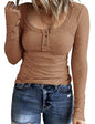 Women’s Knotted Button Cardigan Tunic - Fall 2025 V-Neck Long Sleeve T-Shirt Top | Casual Everyday Wear for Autumn Fashion