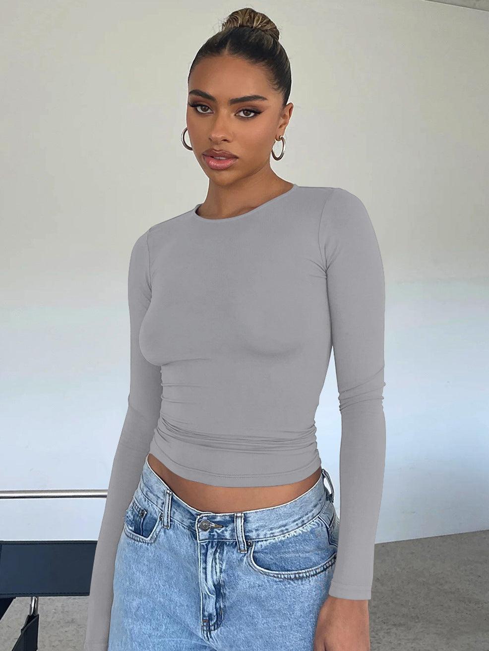 women's 2025 Y2K Vacuum (Absorb) Long Sleeve Knit Crop Top Dress: Perfect for Casual and Outdoor Activities