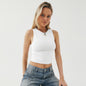 European and American women's clothing new women's sexy off-the-button sleeveless tight bottoming shirt, crew neck I-shaped vest, fashionable age reduction for outer wear
