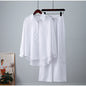 Fall winter 2025 outfits Knit crepe pants sets Comfortable women’s 2-piece sets Loose fit shirt and pants combo Stretchy fall apparel