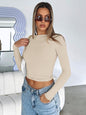women's 2025 Y2K Vacuum (Absorb) Long Sleeve Knit Crop Top Dress: Perfect for Casual and Outdoor Activities