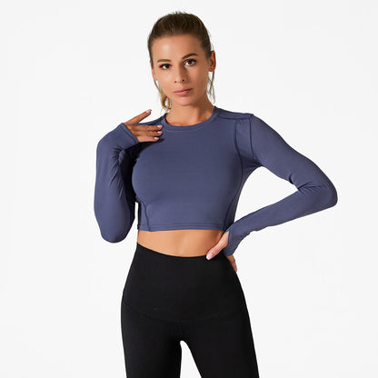 New outdoor dry slim women long-sleeved sweat-absorbing sunscreen jacket high waist elastic pants fitness sports yoga suit set