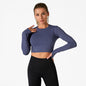 New outdoor dry slim women long-sleeved sweat-absorbing sunscreen jacket high waist elastic pants fitness sports yoga suit set