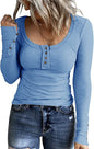Women’s Knotted Button Cardigan Tunic - Fall 2025 V-Neck Long Sleeve T-Shirt Top | Casual Everyday Wear for Autumn Fashion