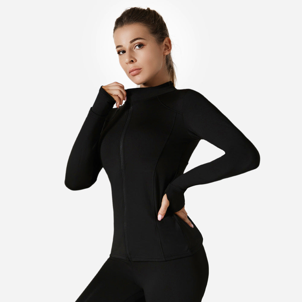 Summer Sportswear, High Waist Skinny Yoga Jacket - Breathable Long Sleeve Running Fitness Clothing