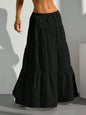 White Skirt Lace-up Large Swing Skirt Loose Long Dress