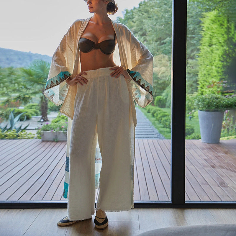 Double-layer Gauze Casual Mopping Pants Women
