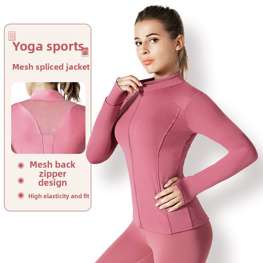 Summer Sportswear, High Waist Skinny Yoga Jacket - Breathable Long Sleeve Running Fitness Clothing