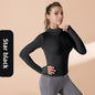 Autumn Winter Workout Quick Dry Sun Protection Women's Tight Yoga Jacket High Elasticity Breathable for Running Fitness
