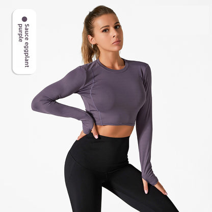 Women Summer Long Sleeve Quick Dry Yoga Set Fitness Running Top Pants Workout Clothes