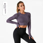 Women Summer Long Sleeve Quick Dry Yoga Set Fitness Running Top Pants Workout Clothes